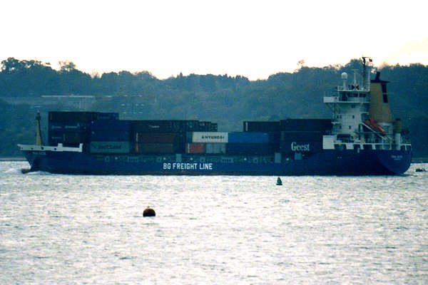 Photograph of the vessel  Inka Dede pictured departing Southampton on 21st November 1999