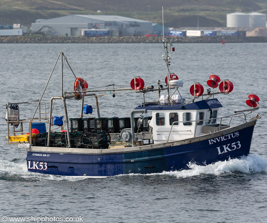 Photograph of the vessel fv Invictus pictured at Lerwick on 20th May 2022
