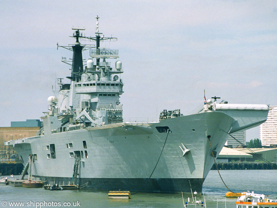 Photograph of the vessel HMS Invincible pictured at Greenwich on 16th July 2005