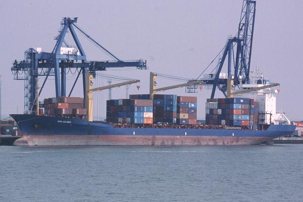 Photograph of the vessel  Irma Delmas pictured in Felixstowe on 26th May 2001