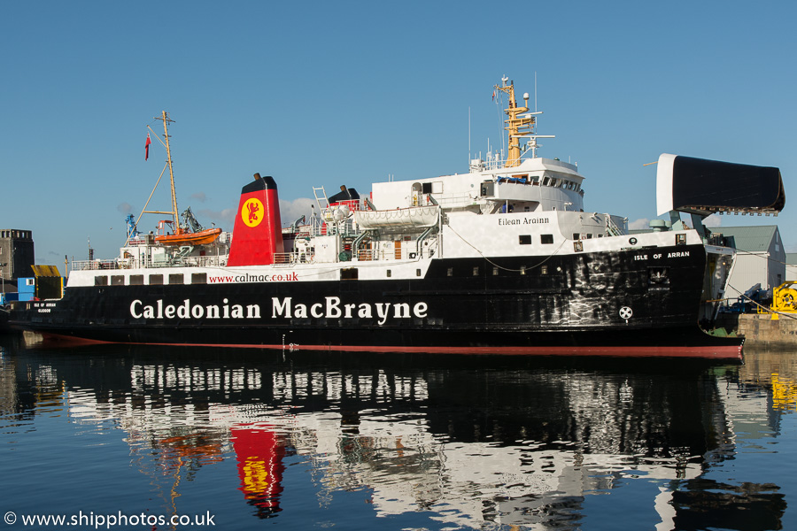 Photograph of the vessel  Isle of Arran pictured in James Watt Dock, Greenock on 16th October 2015