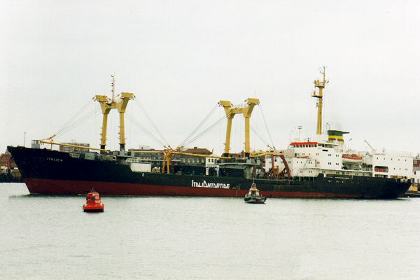 Photograph of the vessel  Italica pictured arriving in Portsmouth on 6th July 1995