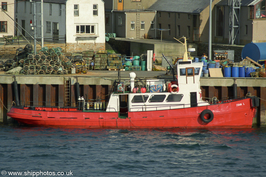 Photograph of the vessel  John L pictured at Stromness on 10th May 2003