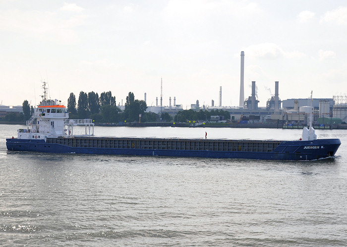 Photograph of the vessel  Juergen K pictured passing Vlaardingen on 26th June 2012