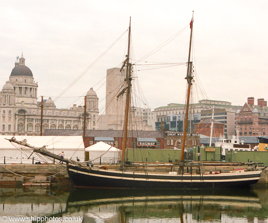 Photograph of the vessel  Julia af Fåborg pictured in Canning Half-Tide Dock, Liverpool on 14th June 2003