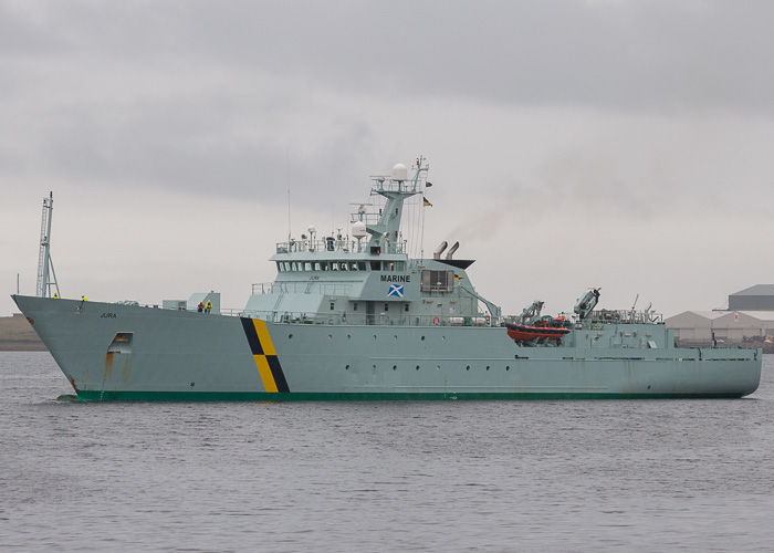 Photograph of the vessel fpv Jura pictured arriving at Stornoway on 7th May 2014
