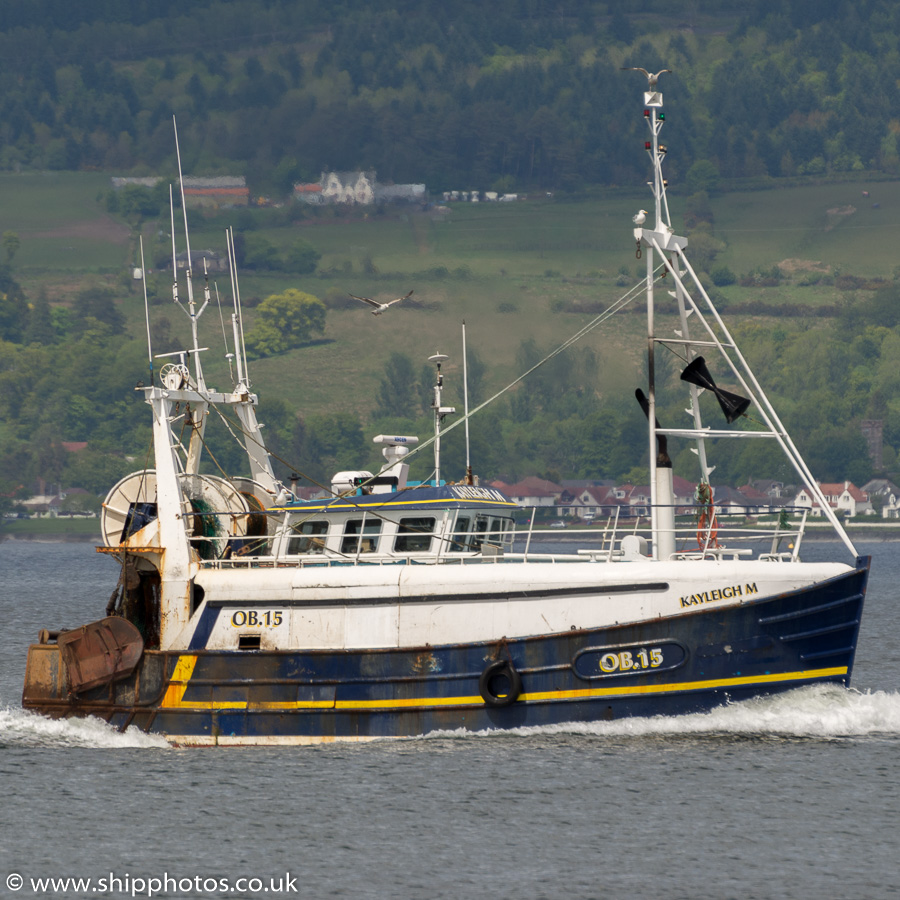 Photograph of the vessel fv Kayleigh M pictured passing Greenock on 5th June 2015