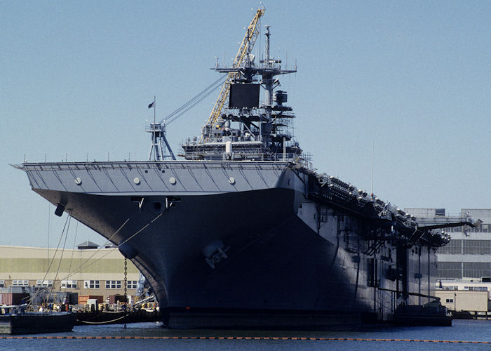 Photograph of the vessel USS Kearsarge pictured at Portsmouth, Virginia on 20th September 1994