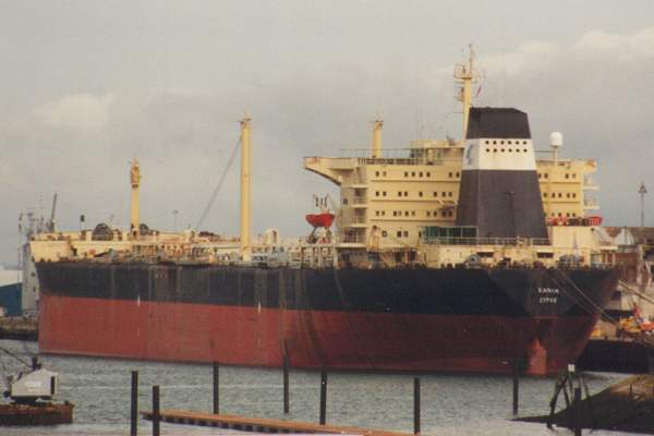Photograph of the vessel  Khania pictured in Southampton on 16th August 1992