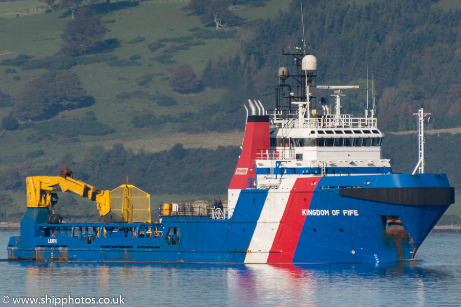 Photograph of the vessel  Kingdom of Fife pictured passing Greenock on 16th October 2015