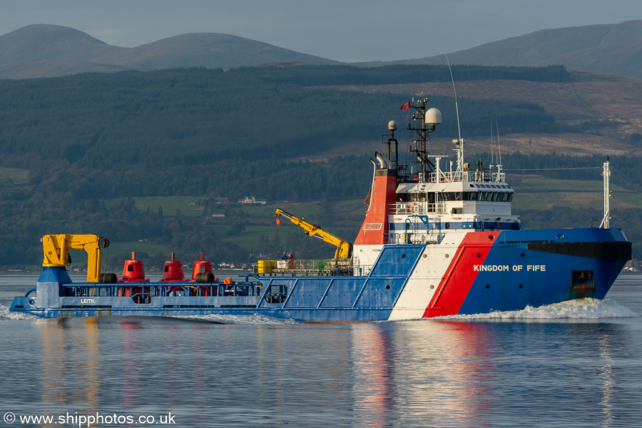 Photograph of the vessel  Kingdom of Fife pictured passing Greenock on 29th September 2022