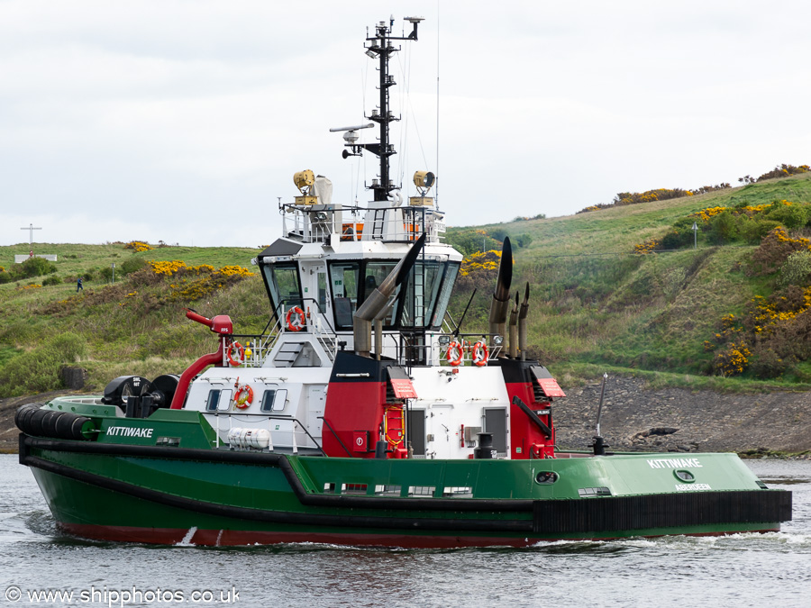 Photograph of the vessel  Kittiwake pictured departing Aberdeen on 13th May 2022