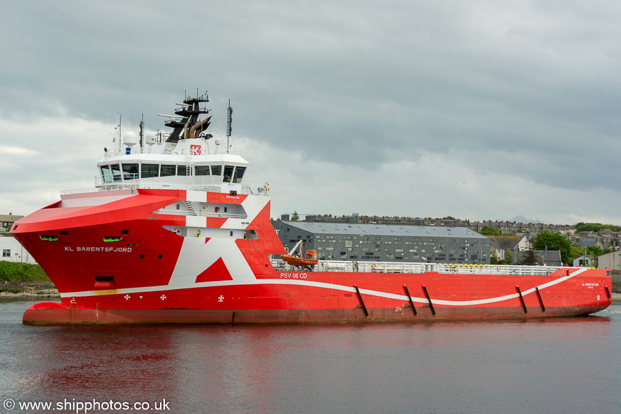  KL Barentsfjord pictured departing Aberdeen on 28th May 2019