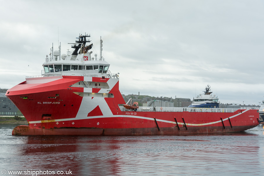  KL Brisfjord pictured departing Aberdeen on 27th May 2019