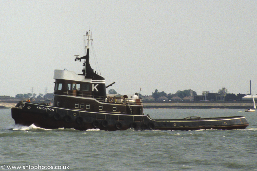 Photograph of the vessel  Knighton pictured on the River Medway on 17th June 1989