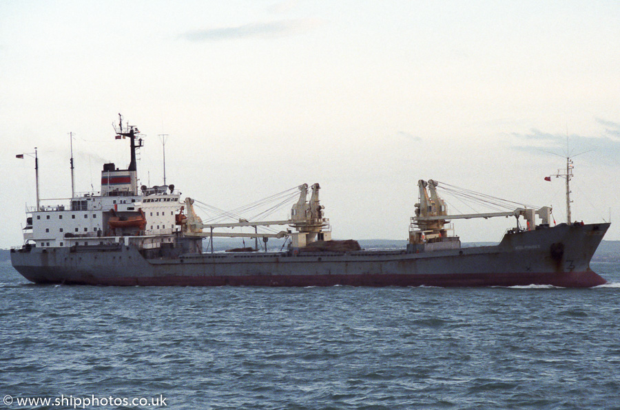 Photograph of the vessel  Kolpinsee pictured approaching Portsmouth Harbour on 14th May 1989