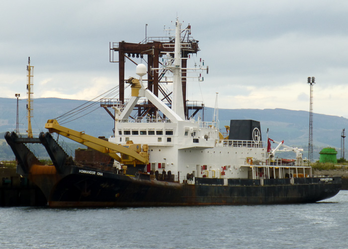 Photograph of the vessel  Kommandor Iona pictured in Great Harbour, Greenock on 13th August 2014