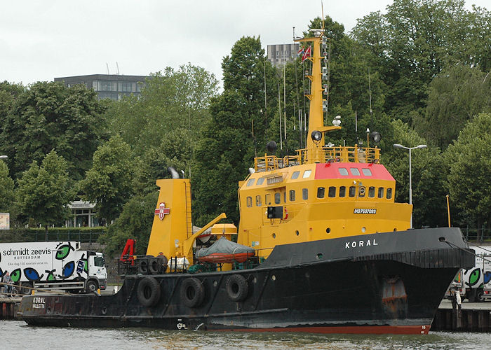 Photograph of the vessel  Koral pictured at Parkkade, Rotterdam on 20th June 2010