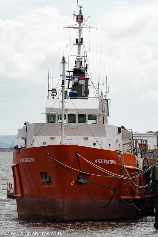 Photograph of the vessel  Kyle Venture pictured fitting out at Port Glasgow on 7th June 2015