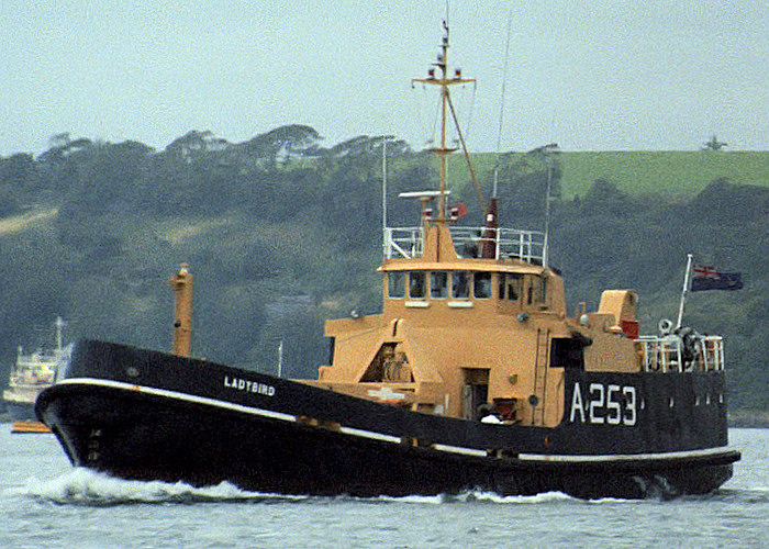 Photograph of the vessel RMAS Ladybird pictured at Plymouth on 10th August 1988