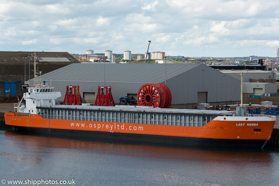 Photograph of the vessel  Lady Menna pictured at Aberdeen on 17th May 2015