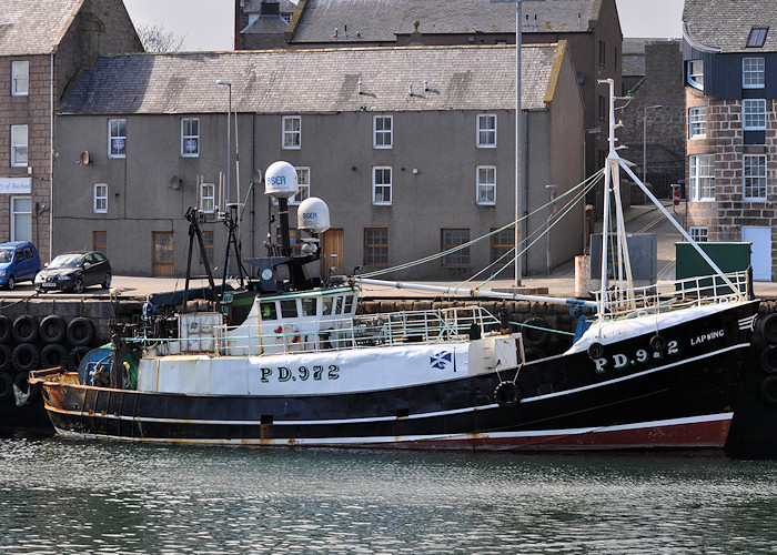 Photograph of the vessel fv Lapwing pictured at Peterhead on 15th April 2012