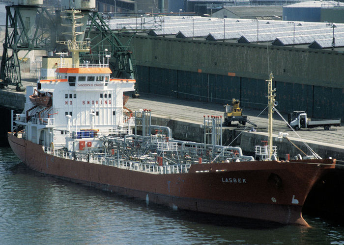 Photograph of the vessel  Lasbek pictured at Le Havre on 15th August 1997