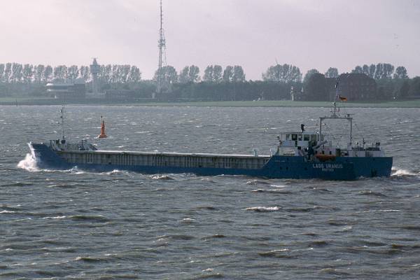 Photograph of the vessel  Lass Uranus pictured on the River Elbe on 29th May 2001