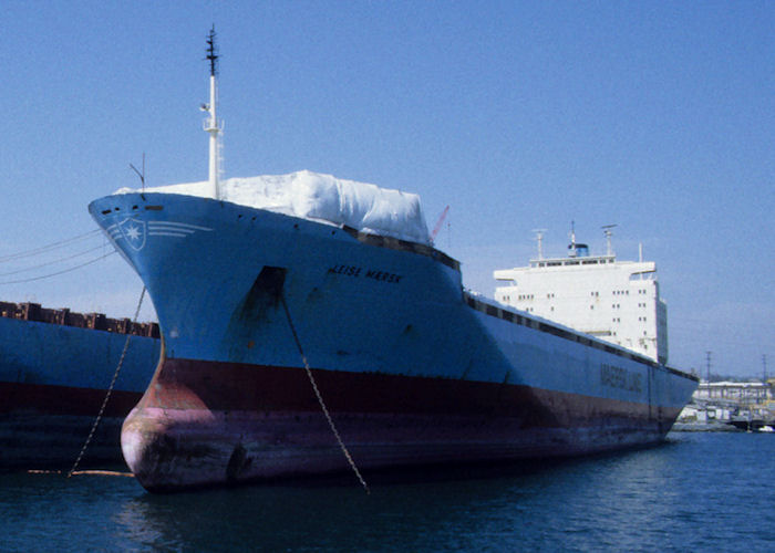 Photograph of the vessel  Leise Mærsk pictured laid up at San Diego on 16th September 1994