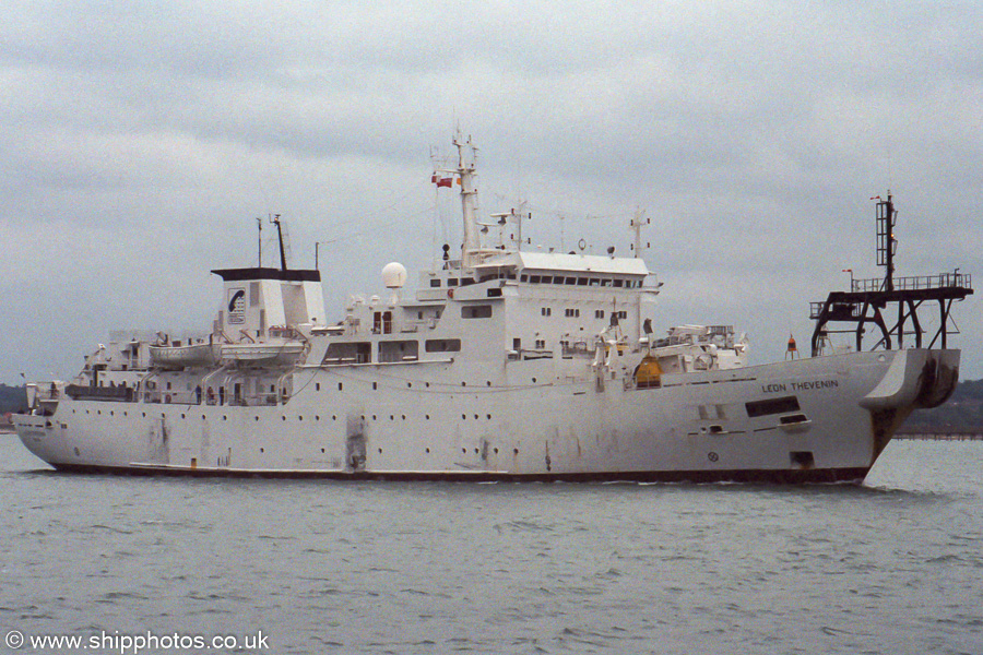 Photograph of the vessel cs Leon Thevenin pictured arriving in Southampton on 30th September 1989