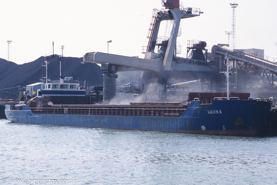Photograph of the vessel  Liliana pictured in Sint Laurentshaven, Botlek on 17th June 2002