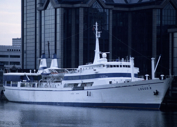 Photograph of the vessel  Logos II pictured in West India Dock, London on 20th November 1995