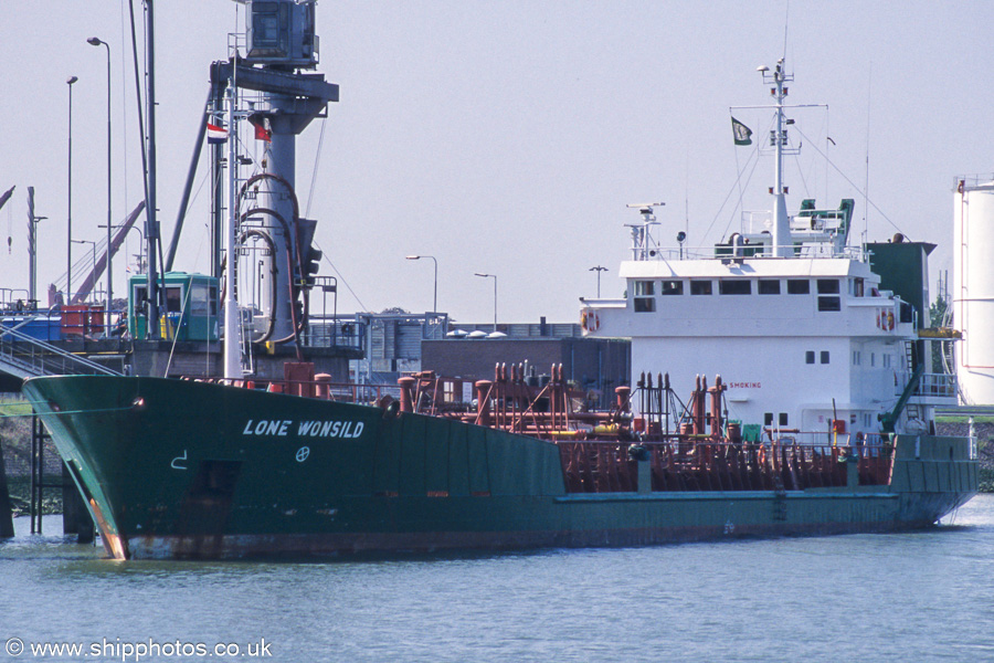 Photograph of the vessel  Lone Wonsild pictured in Botlek, Rotterdam on 17th June 2002