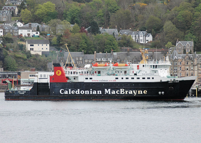 Photograph of the vessel  Lord of the Isles pictured arriving at Oban on 5th May 2010