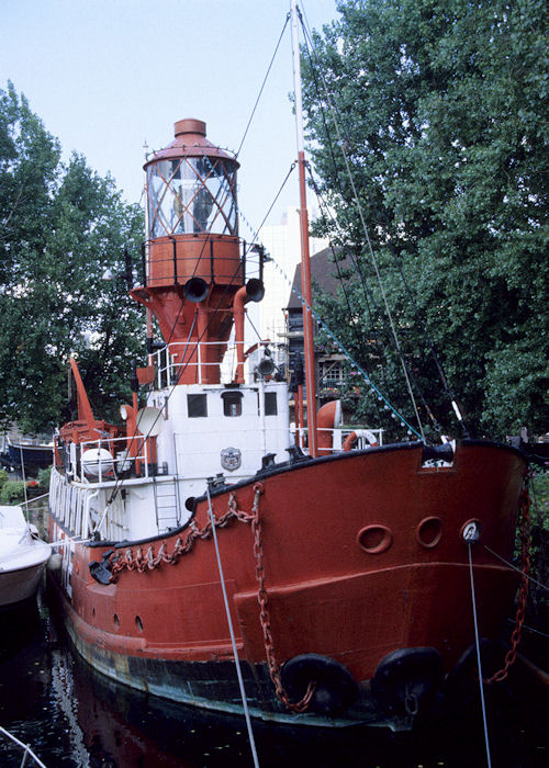 Photograph of the vessel  Light Vessel No. 86 pictured preserved in St. Katharine Docks, London on 29th July 1994