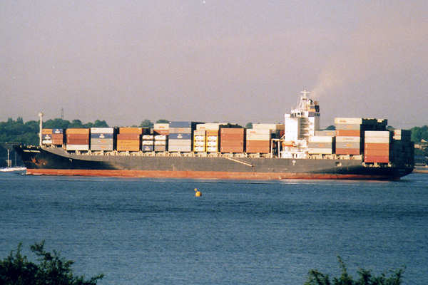 Photograph of the vessel  Lykes Pioneer pictured departing Southampton on 14th May 2001