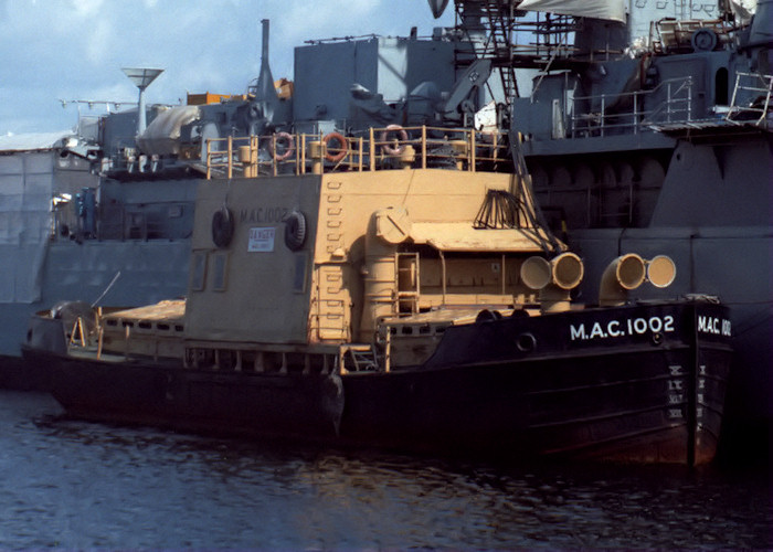 Photograph of the vessel  MAC 1002 pictured in Portsmouth Naval Base on 29th August 1988
