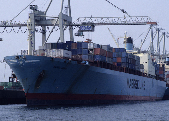 Photograph of the vessel  Maersk Nanhai pictured in Hamburg on 23rd August 1995