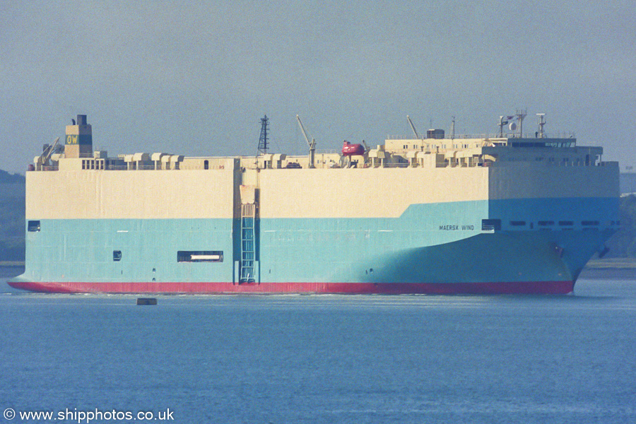 Photograph of the vessel  Maersk Wind pictured arriving at Southampton on 29th August 2002