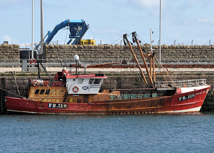 Photograph of the vessel fv Maggie Ann pictured at Peterhead on 15th April 2012