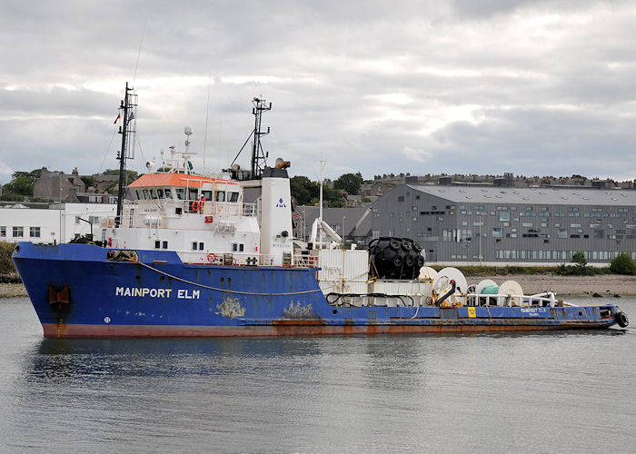 Photograph of the vessel  Mainport Elm pictured departing Aberdeen on 14th September 2013