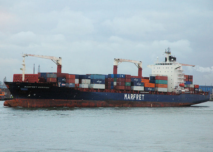 Photograph of the vessel  Marfret Sormiou pictured passing Vlaardingen on 19th June 2010