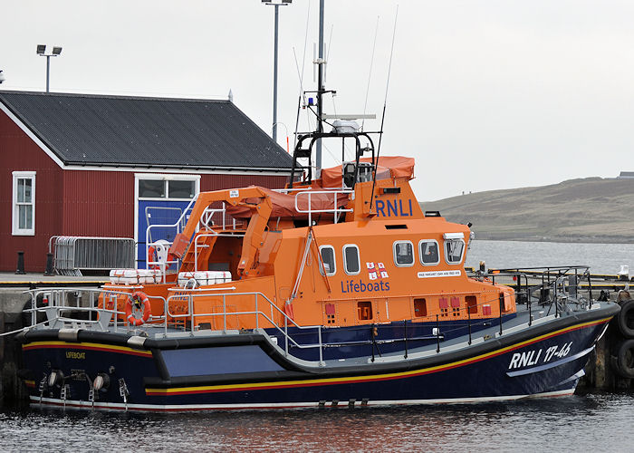 Photograph of the vessel RNLB Margaret Joan and Fred Nye pictured at Lerwick on 10th May 2013