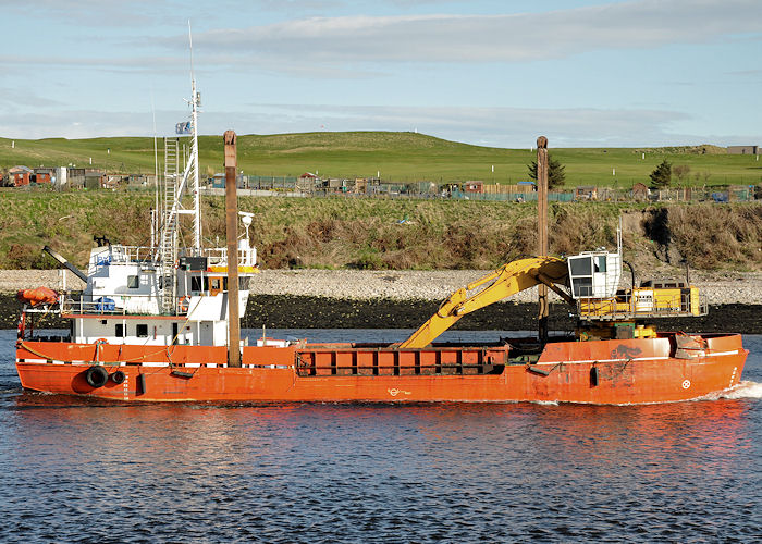 Photograph of the vessel  Margrethe Fighter pictured arriving at Aberdeen on 6th May 2013