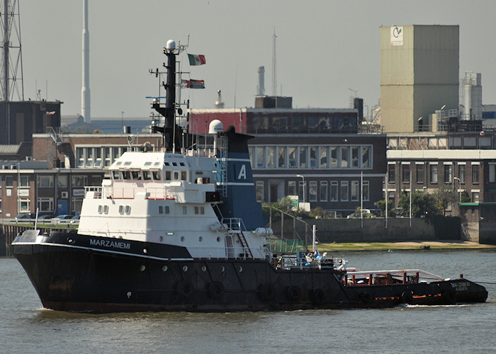 Photograph of the vessel  Marzamemi pictured passing Vlaardingen on 27th June 2011
