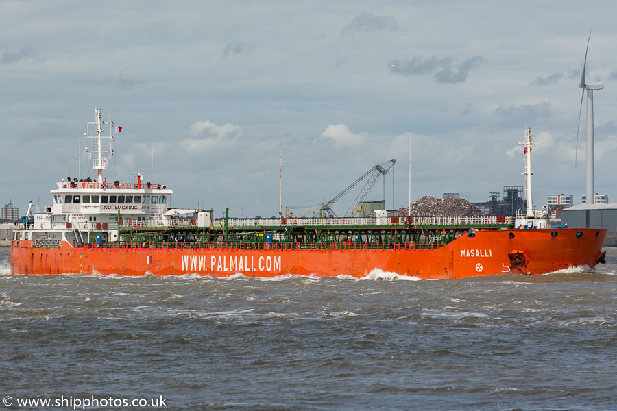 Photograph of the vessel  Masalli pictured passing Seacombe on 21st June 2015