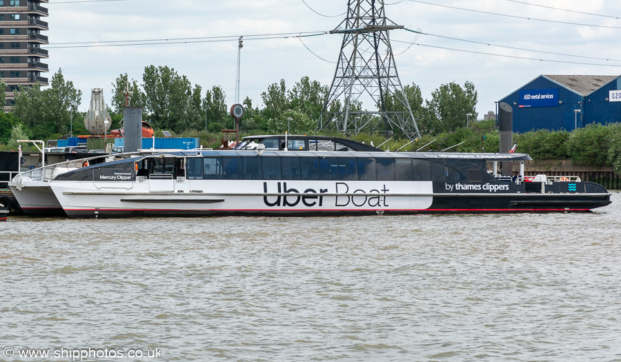 Photograph of the vessel  Mercury Clipper pictured in London on 6th July 2023
