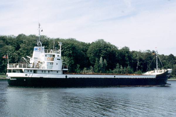 Photograph of the vessel  Mignon pictured passing through Rendsburg on 7th June 1997