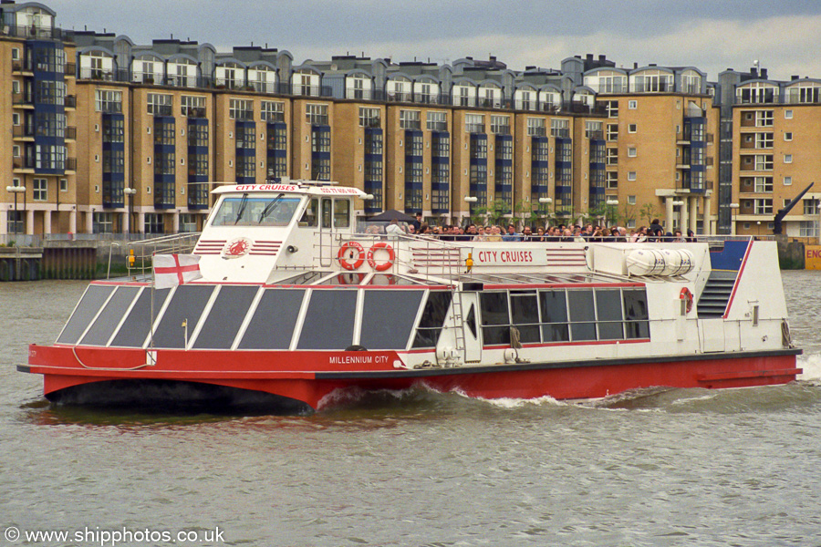 Photograph of the vessel  Millennium City pictured in London on 3rd May 2003