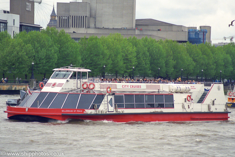 Photograph of the vessel  Millennium of Peace pictured in London on 3rd May 2003
